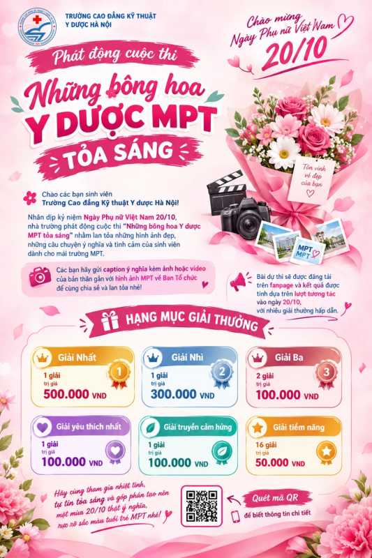 Cuộc thi “NHỮNG BÔNG HOA Y DƯỢC TẠI MPT TỎA SÁNG” 1 Cuộc thi Những bông hoa Kỹ thuật Y dược Hà Nội tỏa sáng 20/10/2026